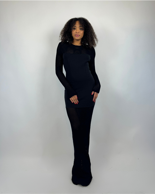 Istanbul long dress with mesh insert