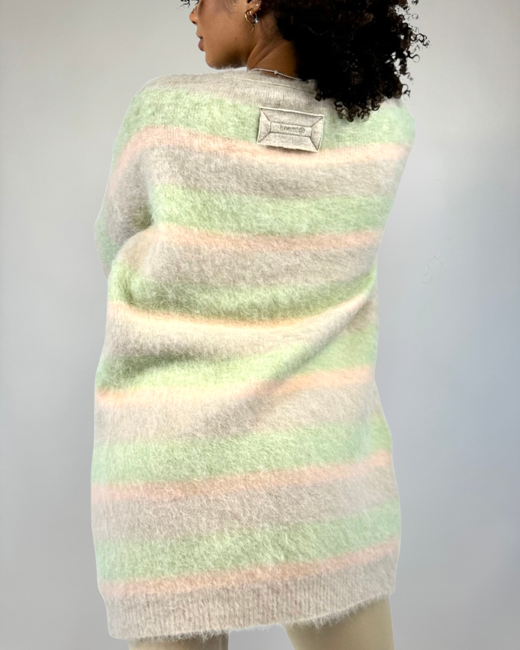 Oslo - Cardigan in alpaca a righe