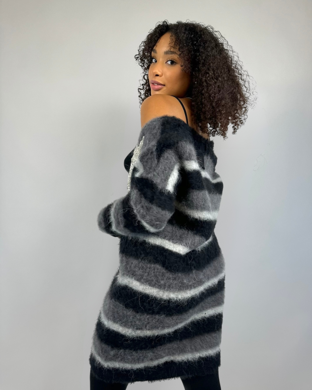 Oslo - Cardigan in alpaca a righe