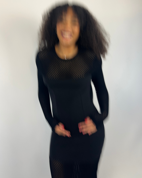 Istanbul long dress with mesh insert