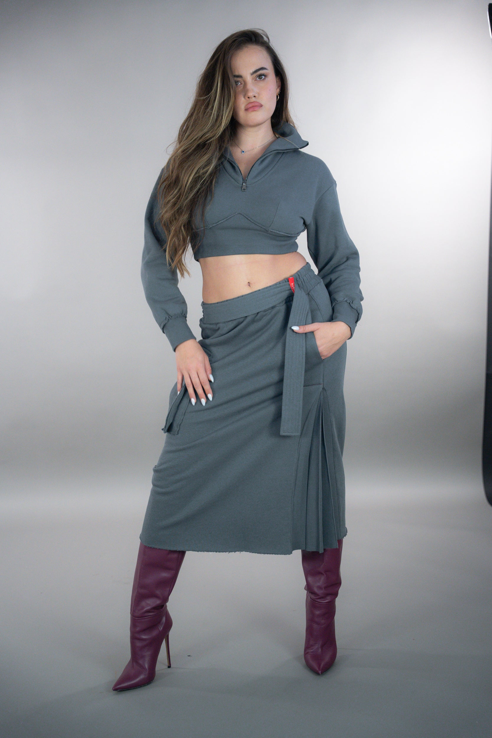 Oxford Cargo Long Skirt