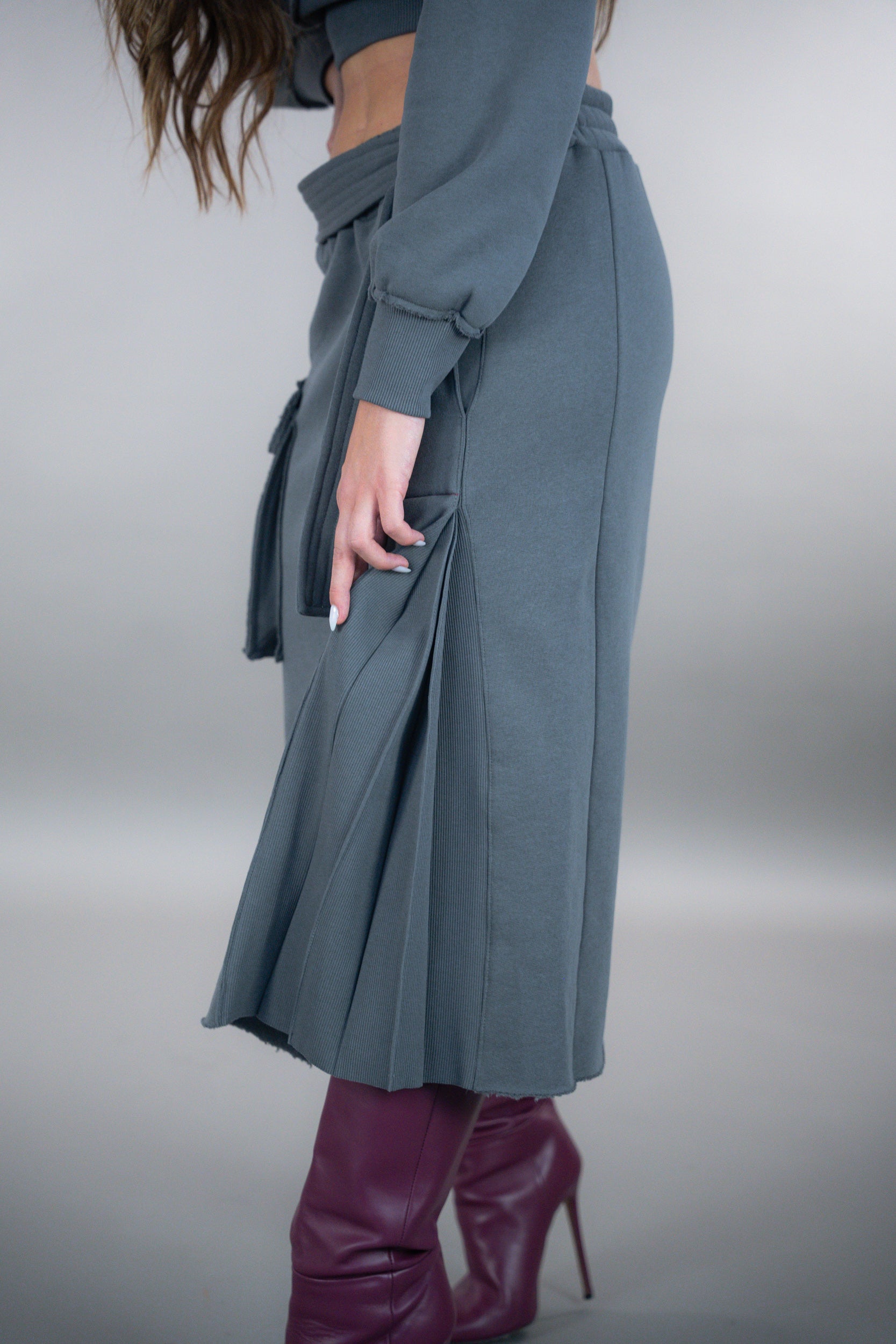 Oxford Cargo Long Skirt