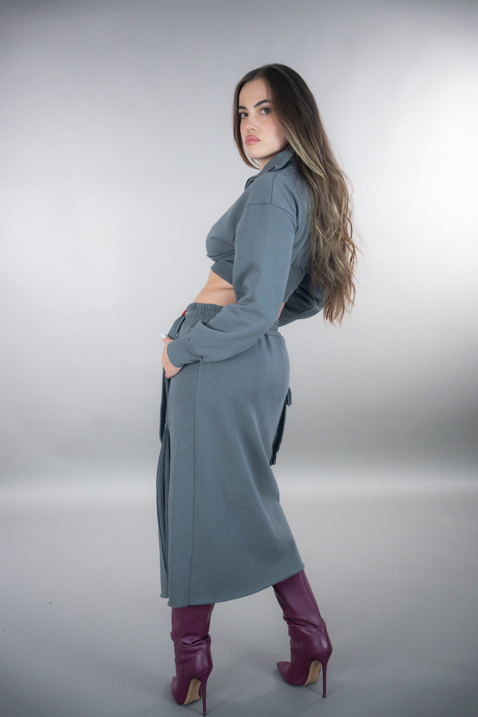 Oxford Cargo Long Skirt