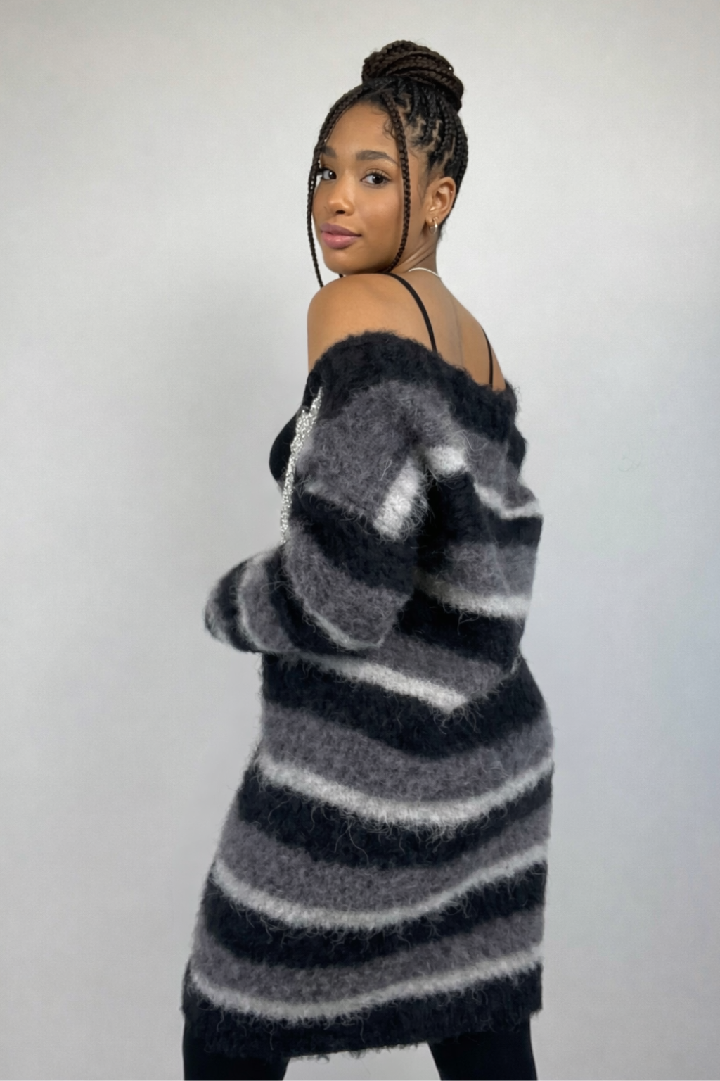 Oslo - Cardigan in alpaca a righe