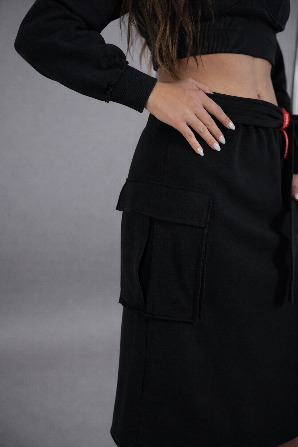 Oxford Cargo Long Skirt