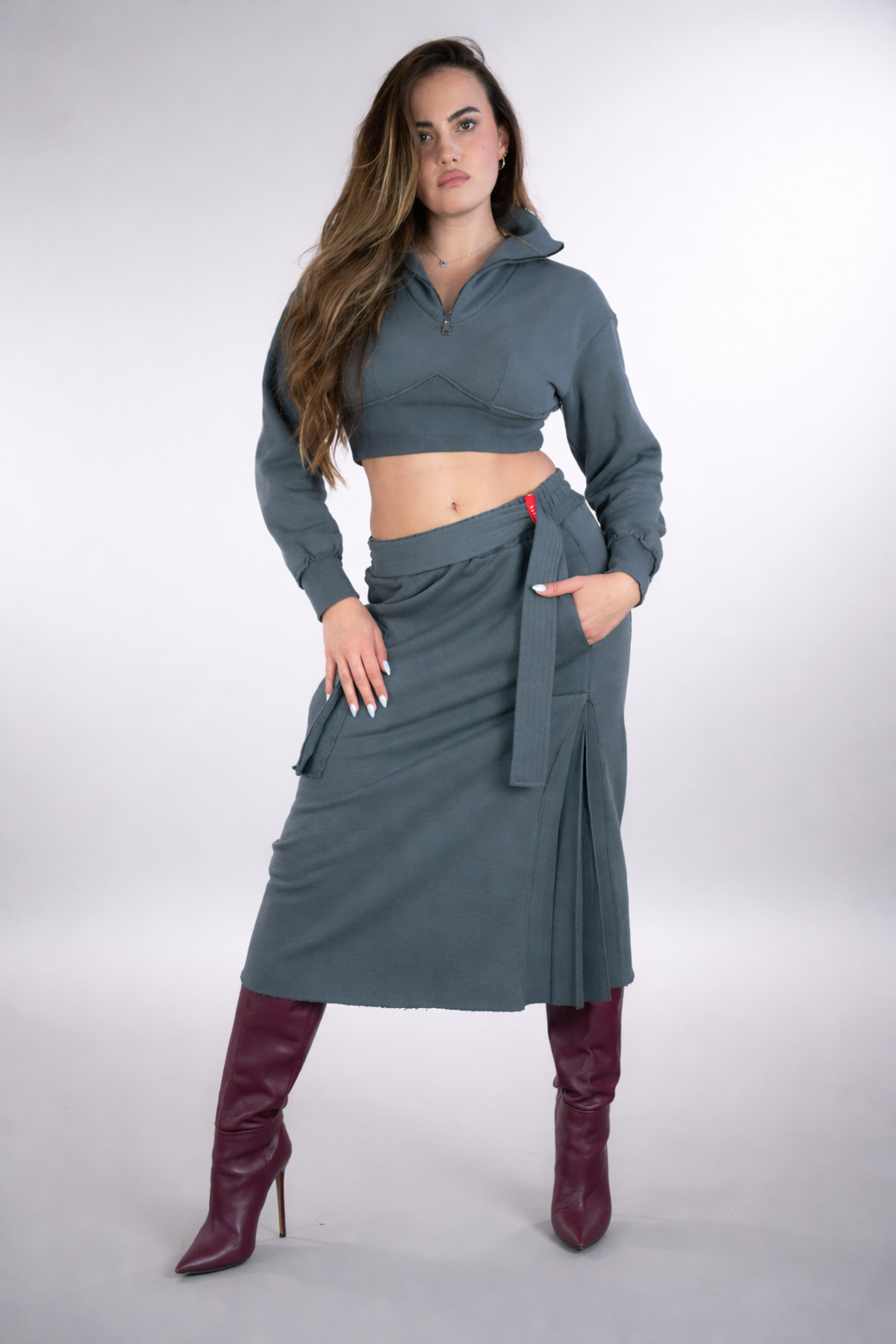 Oxford Cargo Long Skirt