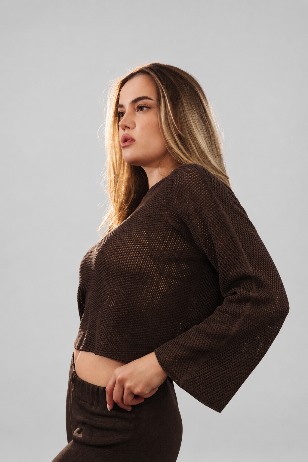 Taormina maglia crop a rete