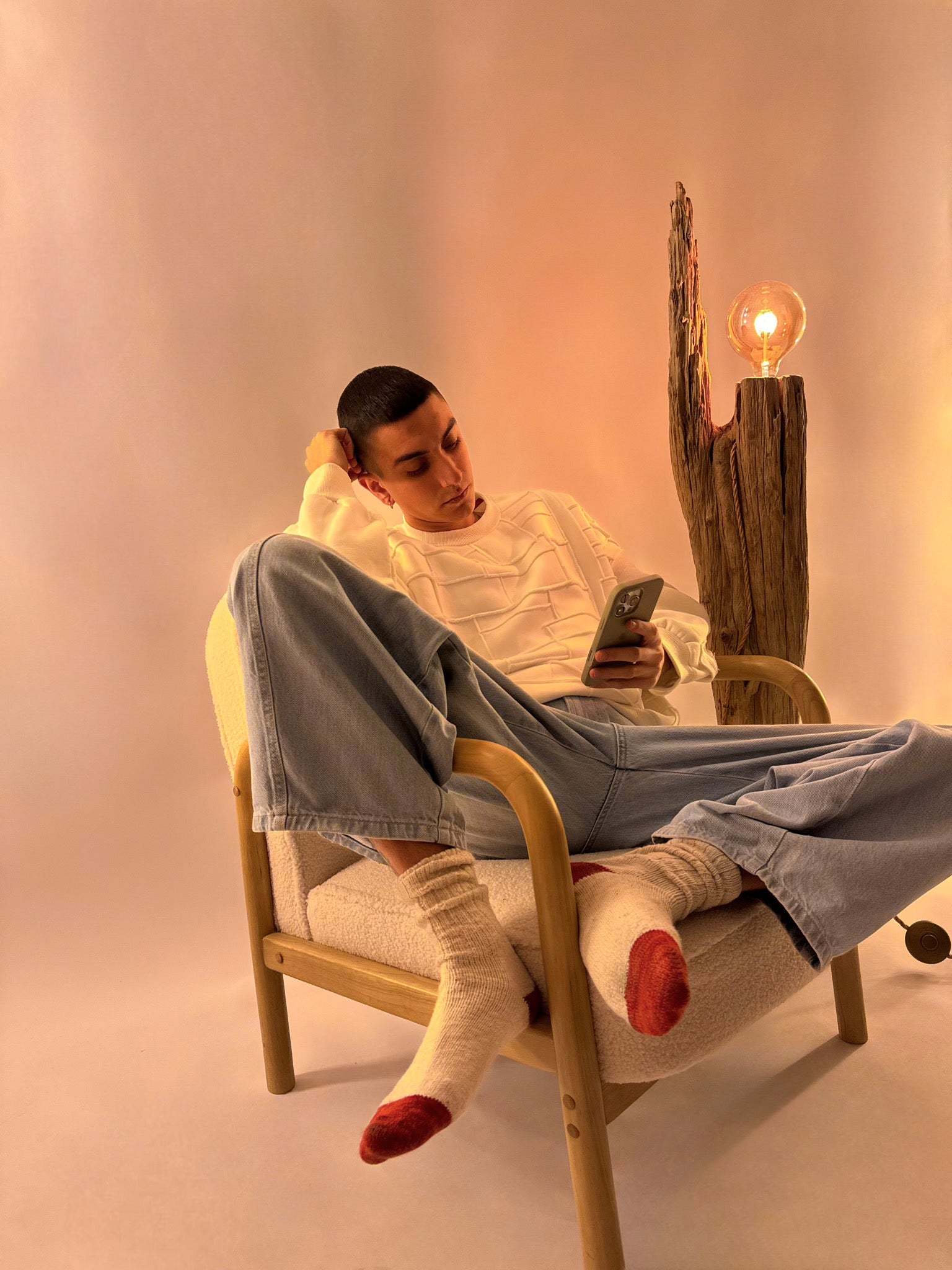 lampada di legno fatta a mano 