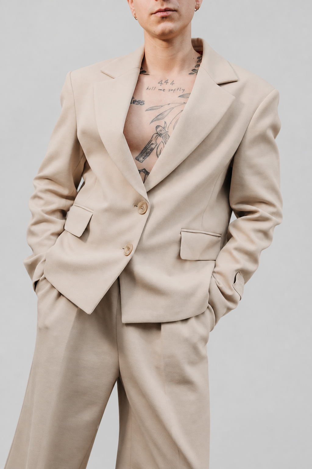 Pechino blazer crop in felpa piqué