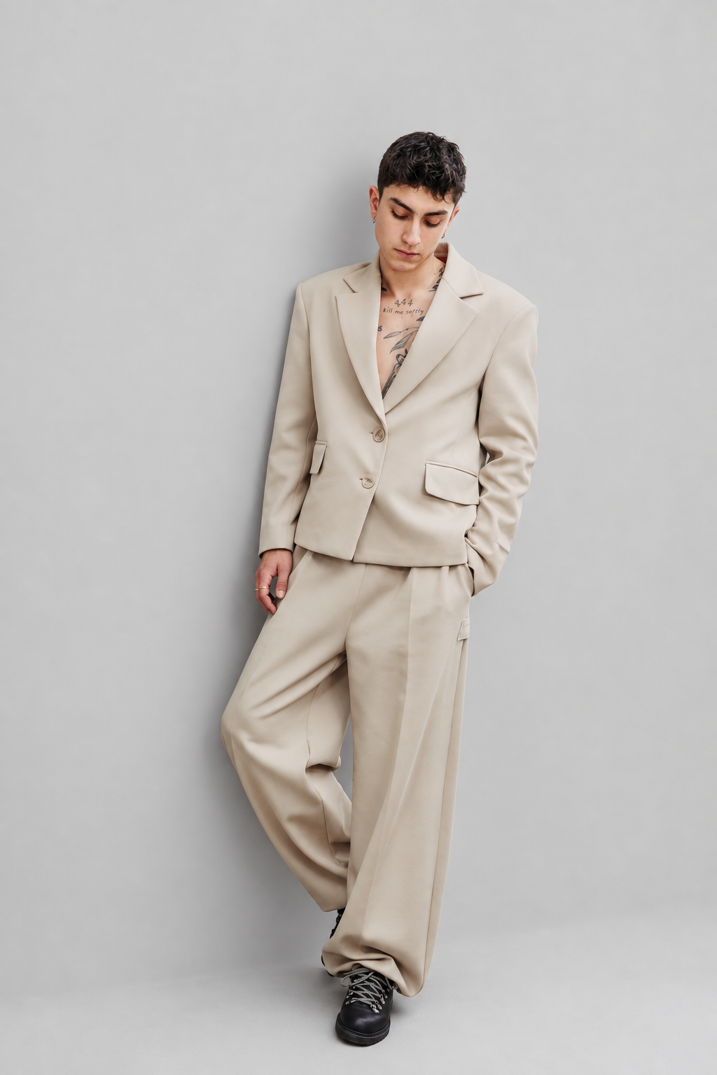 Pechino blazer crop in felpa piqué