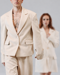 Pechino blazer crop in felpa piqué